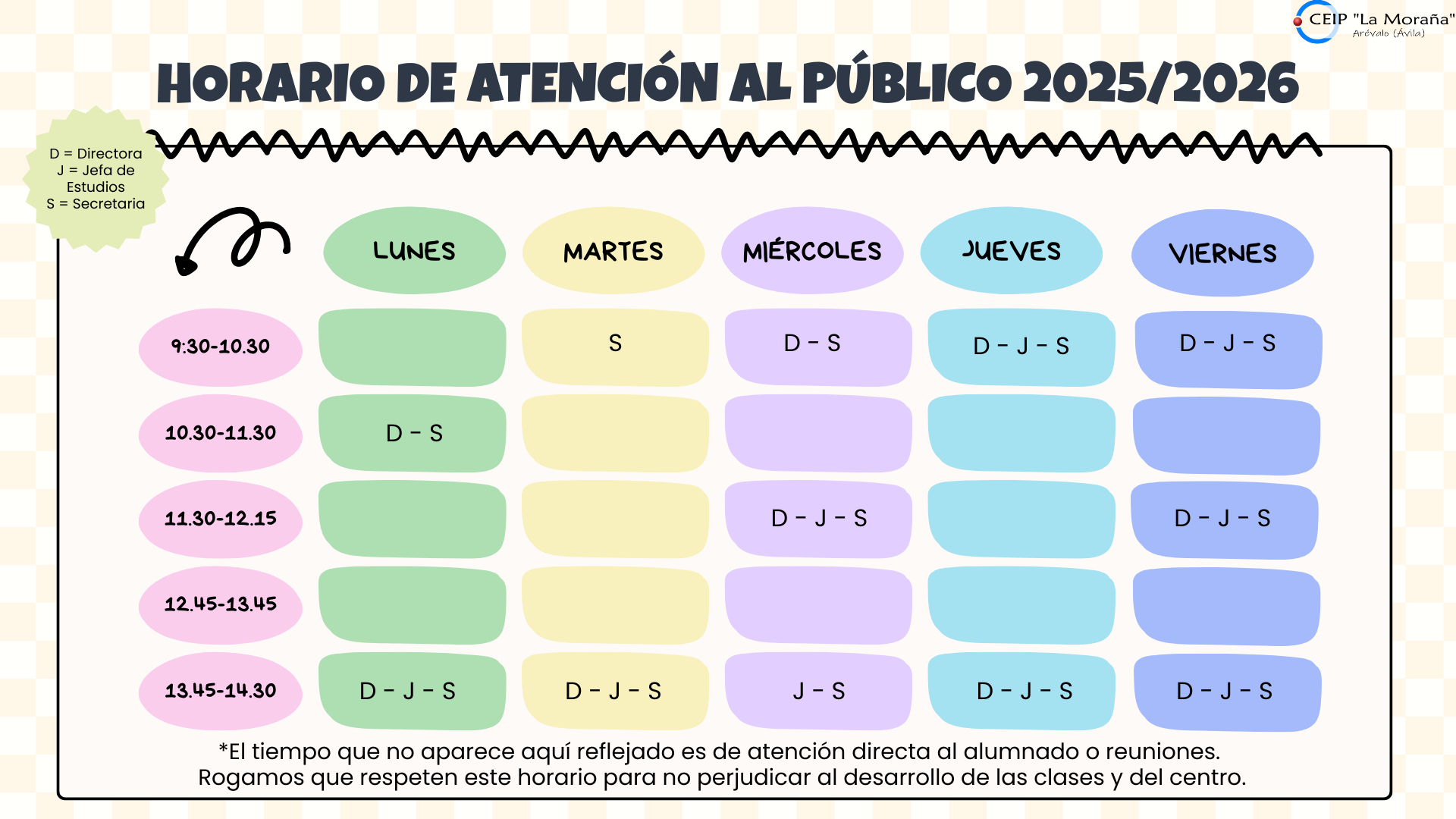 Horario de atencion al público ED